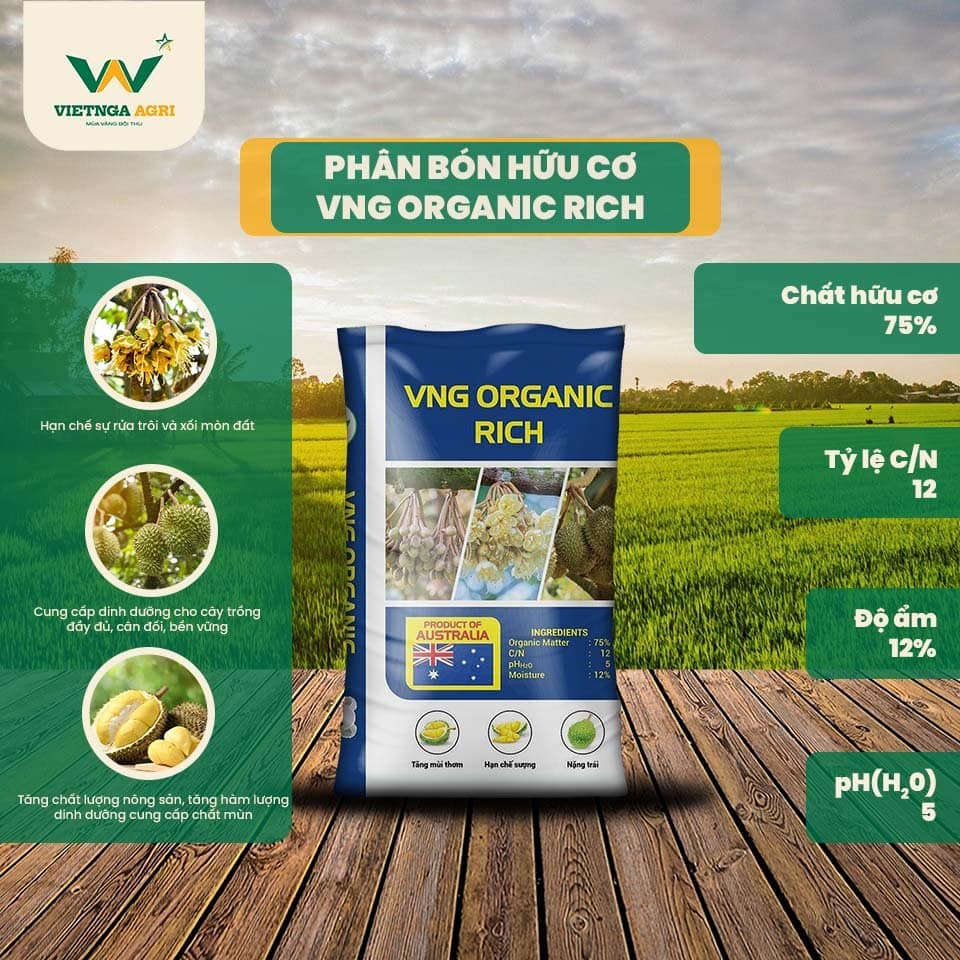 VNG Organic Rich organic fertilizer for durian trees