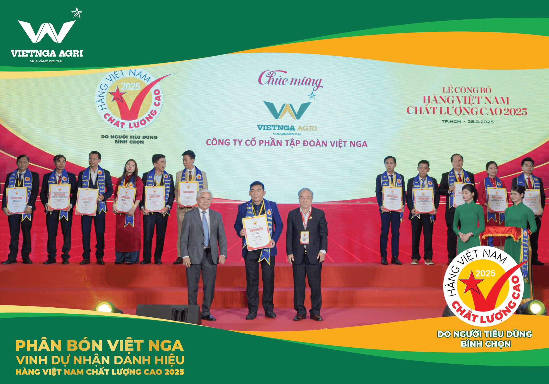 VIET NGA AGRI HONORED WITH THE 2025 VIETNAM HIGH-QUALITY GOODS AWARD