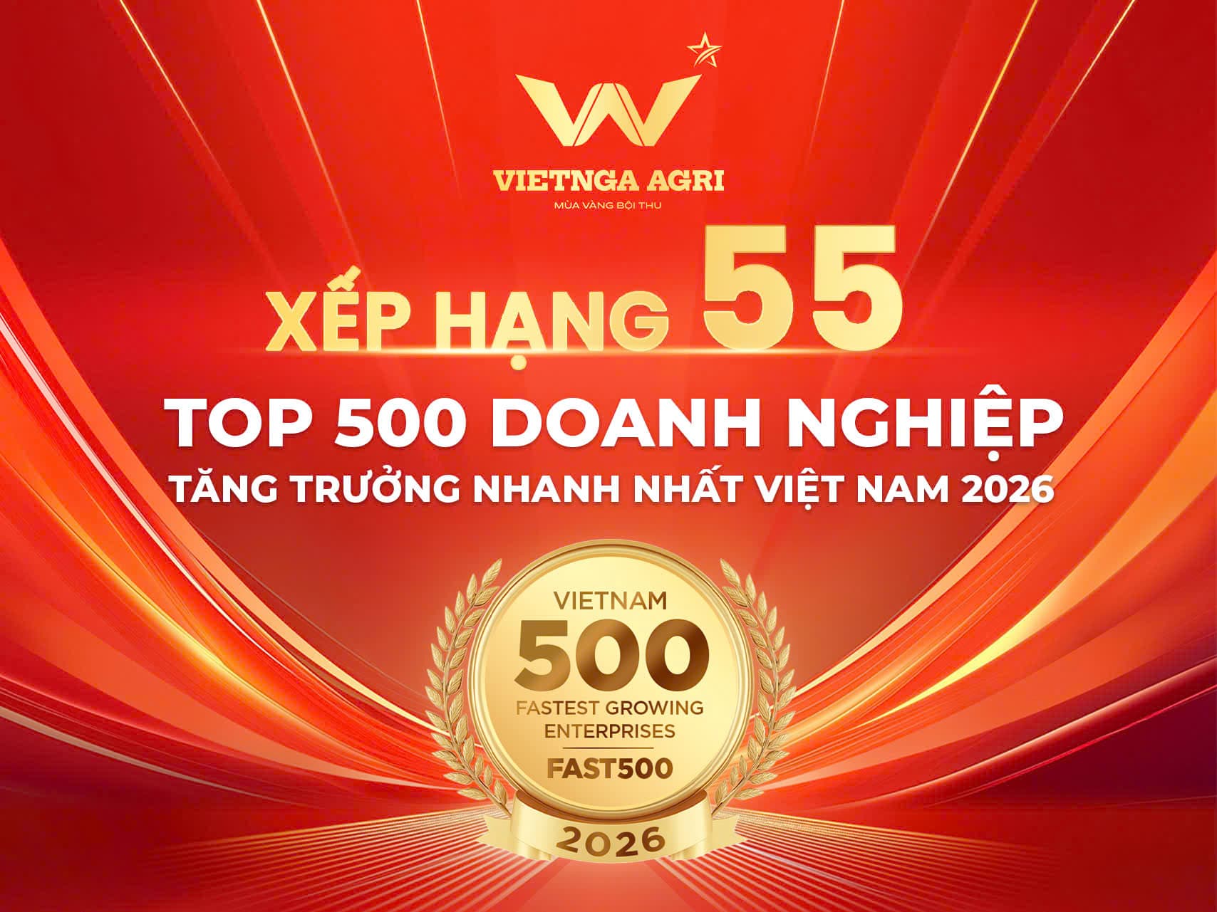 Viet Nga Fertilizer ទទួលបានចំណាត់ថ្នាក់ Top FAST500 – Top 500 Fastest Growing Enterprises in Viet Nam