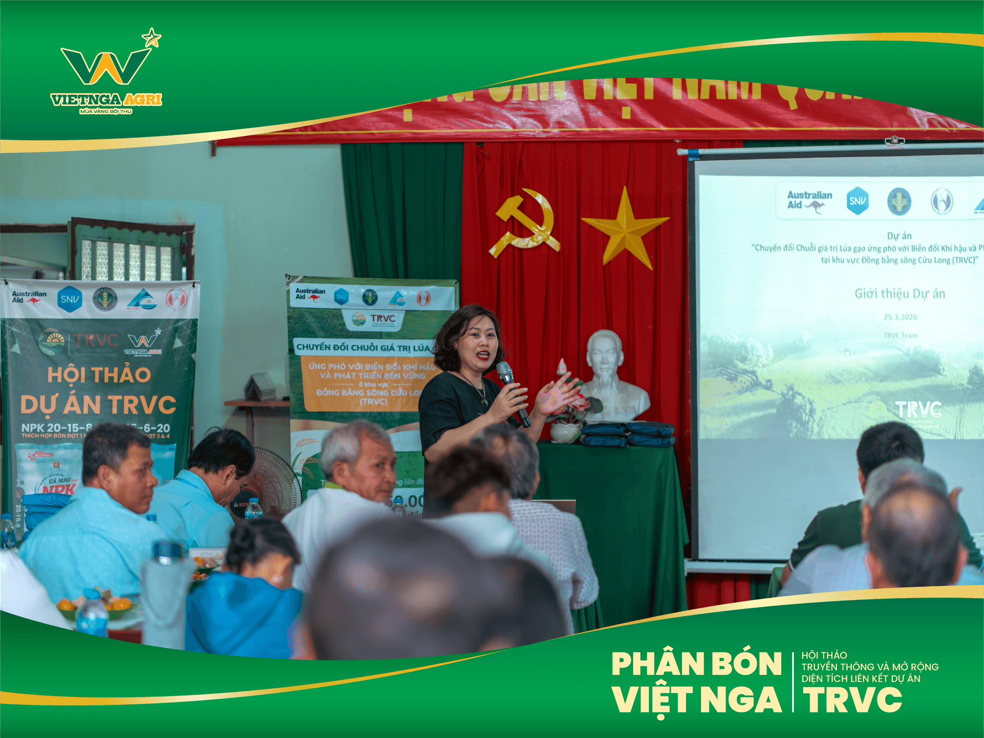 Ms. Tran Thu Ha, TRVC Project Director, presented an overview of the project to members of Phu Binh Cooperative, while also encouraging the expansion of participating cultivation areas within the project.