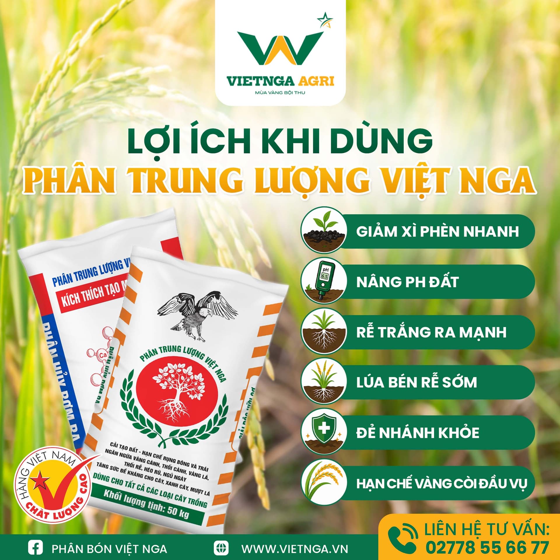 រោយជីធាតុចិញ្ចឹមបន្ទាប់បន្សំ Viet Nga ដើម្បីធ្វើឱ្យ pH ដីមានតុល្យភាព