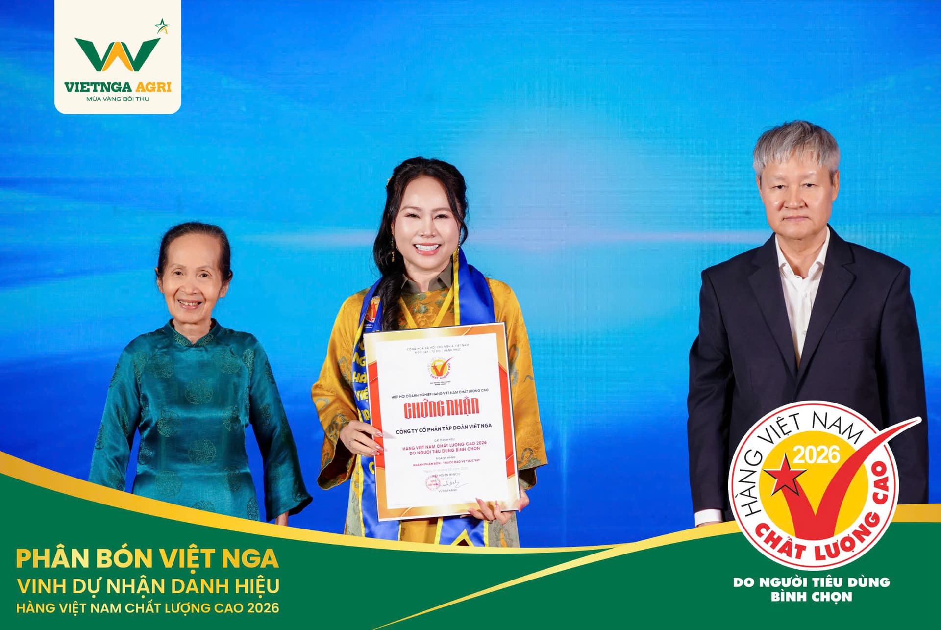 Viet Nga Fertilizer ទទួលបានសញ្ញាបត្រ Vietnamese High Quality Product ជាប់គ្នា ២ ឆ្នាំ