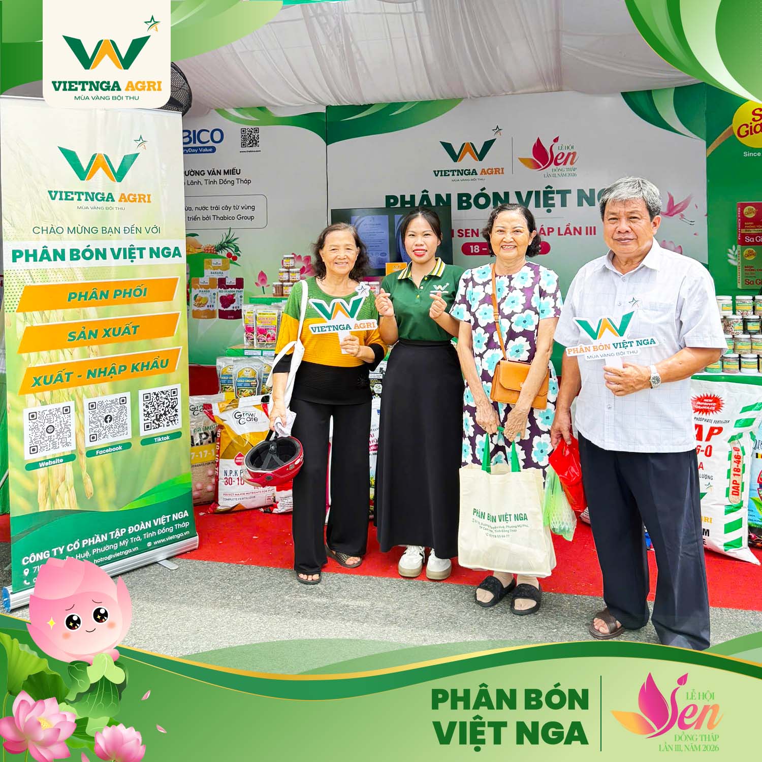 Viet Nga Fertilizer រួមចំណែកផ្សព្វផ្សាយតម្លៃកសិកម្មនៃទឹកដីផ្កាឈូកពណ៌ស៊ីជម្ពូ នៅពិធីបុណ្យផ្កាឈូកខេត្តដុងថាប ឆ្នាំ 2026