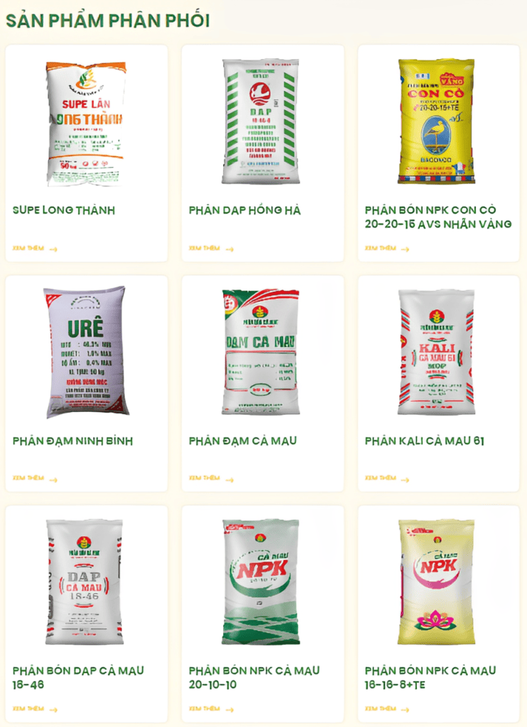 Viet Nga Fertilizer ឯកទេសក្នុងការចែកចាយជីពីម៉ាកដែលមានឈ្មោះល្បី និងទុកចិត្តបាន ក្រុមហ៊ុន Viet Nga ចែកចាយជីពីម៉ាកជីសំខាន់ៗ