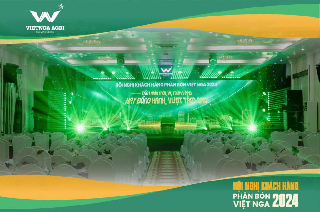 Hội Nghị Khách Hàng Phân Bón Việt Nga 2024 Không gian hội nghị khách hàng được tổ chức hoành tráng, được trang trí chỉn chu với nhiều tiết mục hấp dẫn