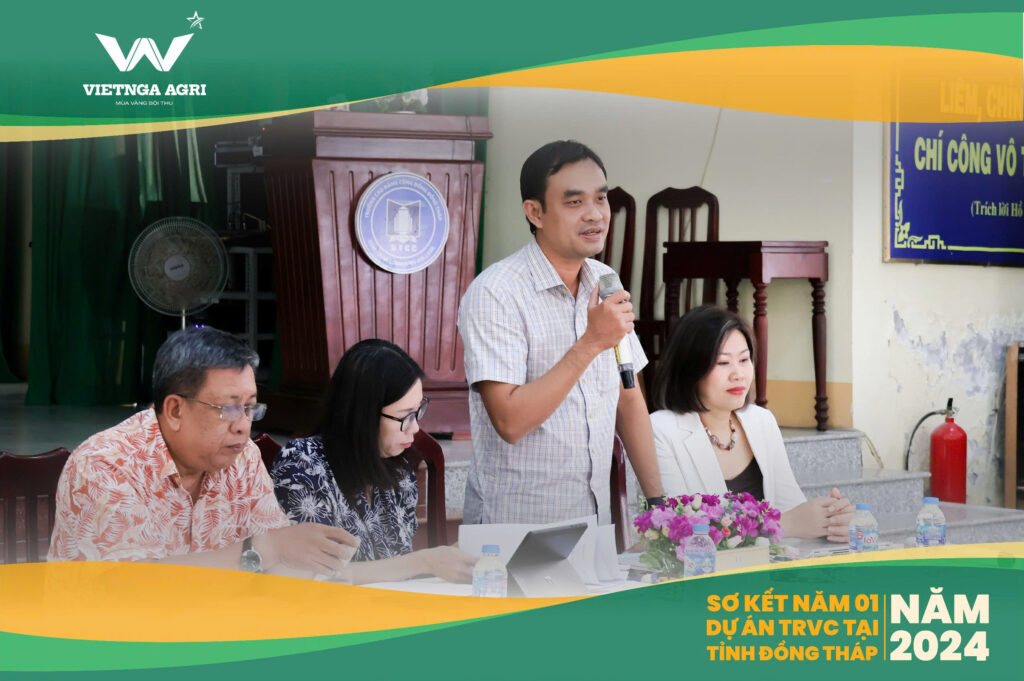 TRVC Project Year 1 Mid-term Workshop – Summer-Autumn Crop 2024, Dong Thap Province Mr. Nguyen Van Vu Minh, Provincial Party Member and Director of the Department of Agriculture and Rural Development of Dong Thap Province,