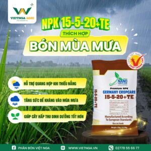 NPK 15-5-20+TE - Phân Bón Cho Mùa Mưa Giàu Kali, Bổ Sung Vi Lượng NPK 15-5-20+TE - Công thức dinh dưỡng thích hợp cho mùa mưa